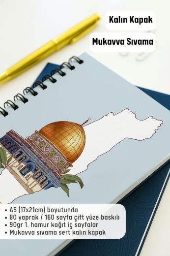 Kudüs Kalın Kapaklı A5 Defter resmi