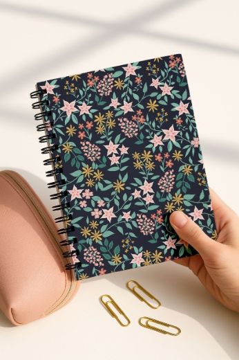 Çiçekli 4'lü Okul Defter Seti resmi