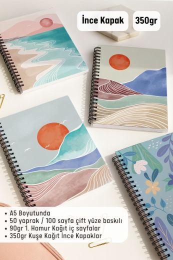 Boholu 4'lü Okul Defter Seti resmi