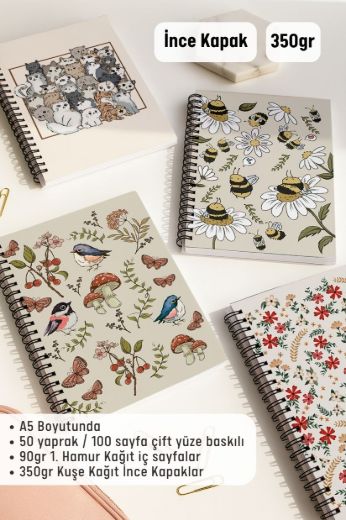 Hayvanlı 4'lü Okul Defter Seti resmi
