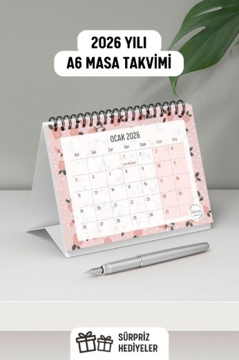 Pembeli 2026 Yılı Aylık Masa Takvimi Spiralli A6 resmi