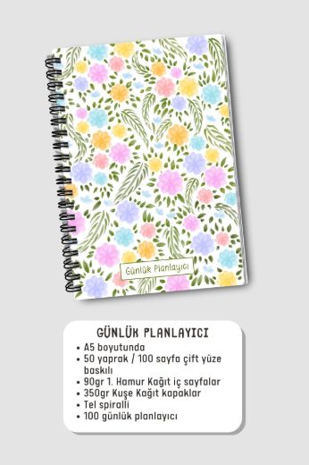 Pastel Çiçekli 3'lü Planlama Seti resmi