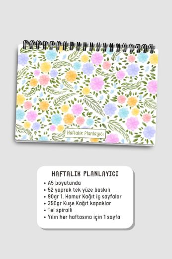Pastel Çiçekli 3'lü Planlama Seti resmi