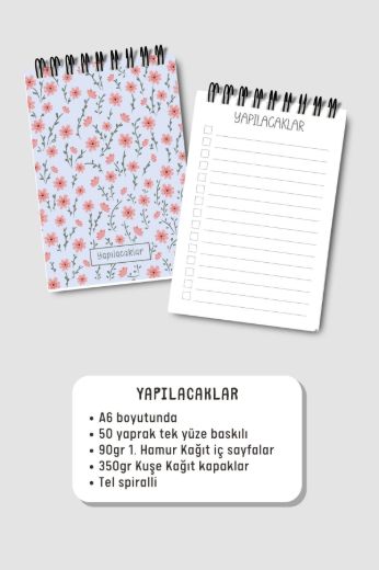 Pembe Çiçekli 3'lü Planlama Seti resmi