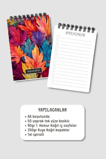Renkli Yapraklı 3'lü Planlama Seti resmi