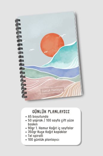 Turuncu Boho 3'lü Planlama Seti resmi