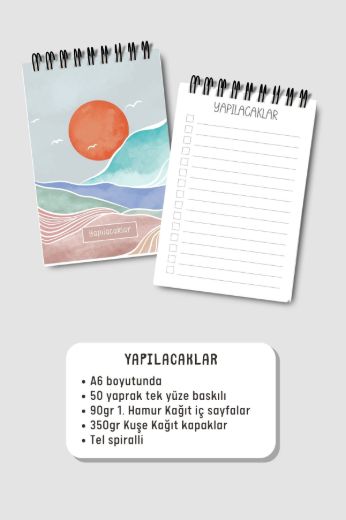 Turuncu Boho 3'lü Planlama Seti resmi