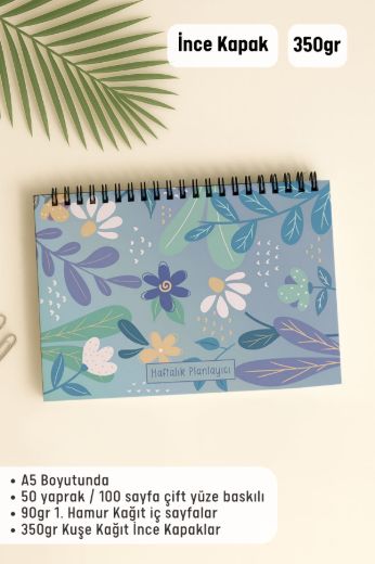 Mavi Papatyalı Haftalık Planlayıcı resmi