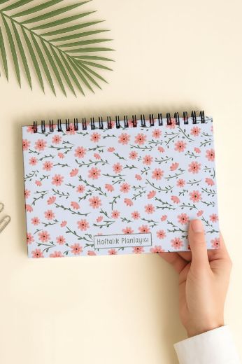 Pembe Çiçekli Haftalık Planlayıcı resmi