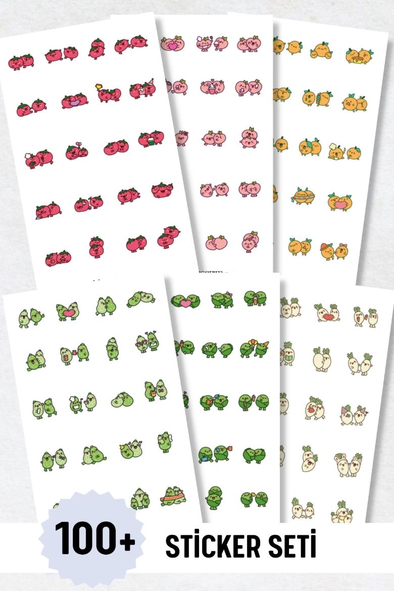 Mini Gıda 6'lı Sticker Seti resmi