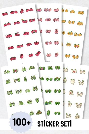 Mini Gıda 6'lı Sticker Seti resmi