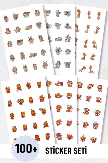 Vahşi Hayvan 6'lı Sticker Seti resmi