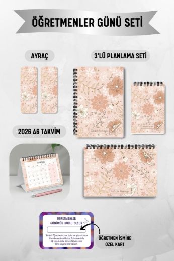 Altın Çiçek 3'lü Planlama Seti ve A6 Takvim / Öğretmenler Günü resmi