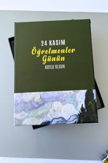 Van Gogh  Selvi Ağaçlı Buğday Kutulu Tarlası Öğretmenler Günü Seti resmi