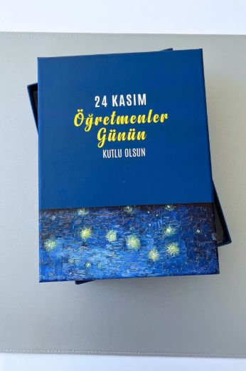 Van Gogh Ren Nehri’nde Yıldızlı Bir Gece Kutulu Öğretmenler Günü Seti resmi
