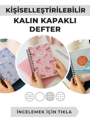 İsme Özel Kalın Kapaklı Defter kategorisi için resim