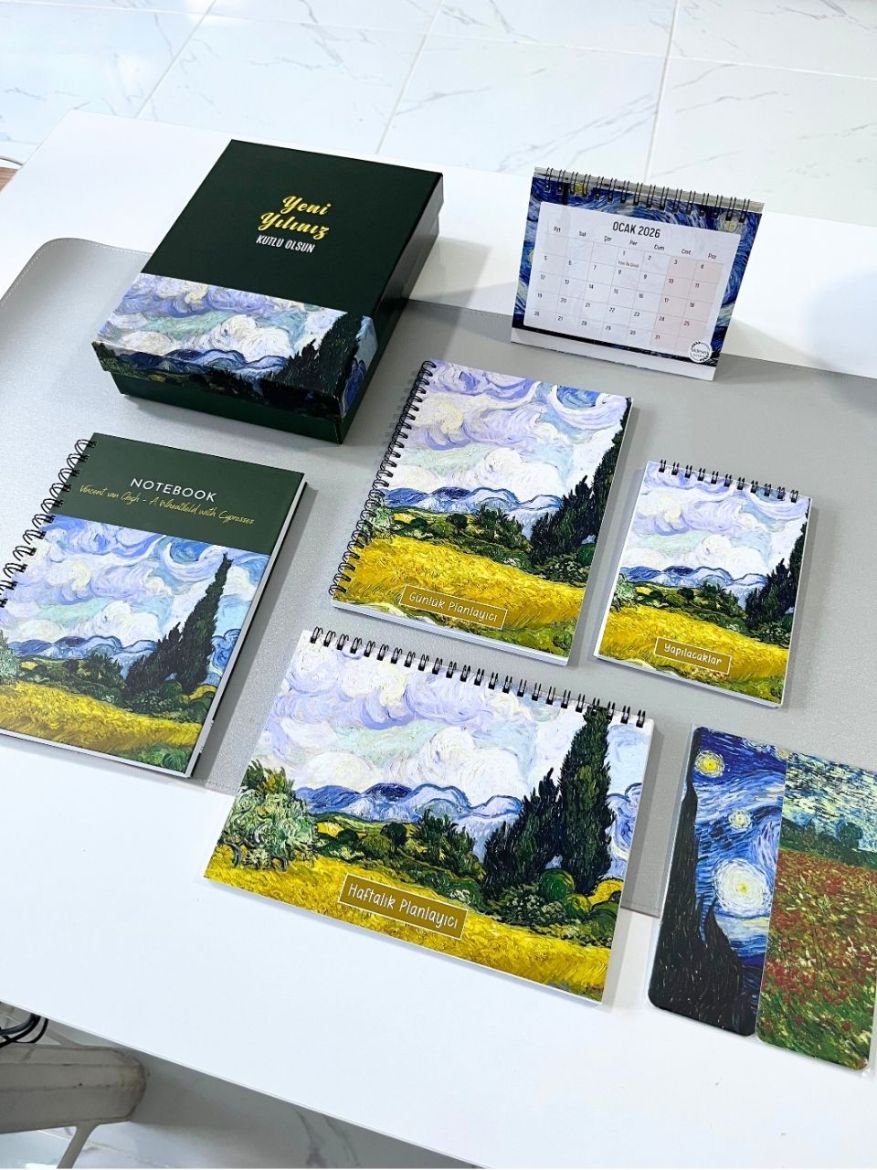 Buğday Tarlası Van Gogh Yeni Yıl Kutulu Set resmi