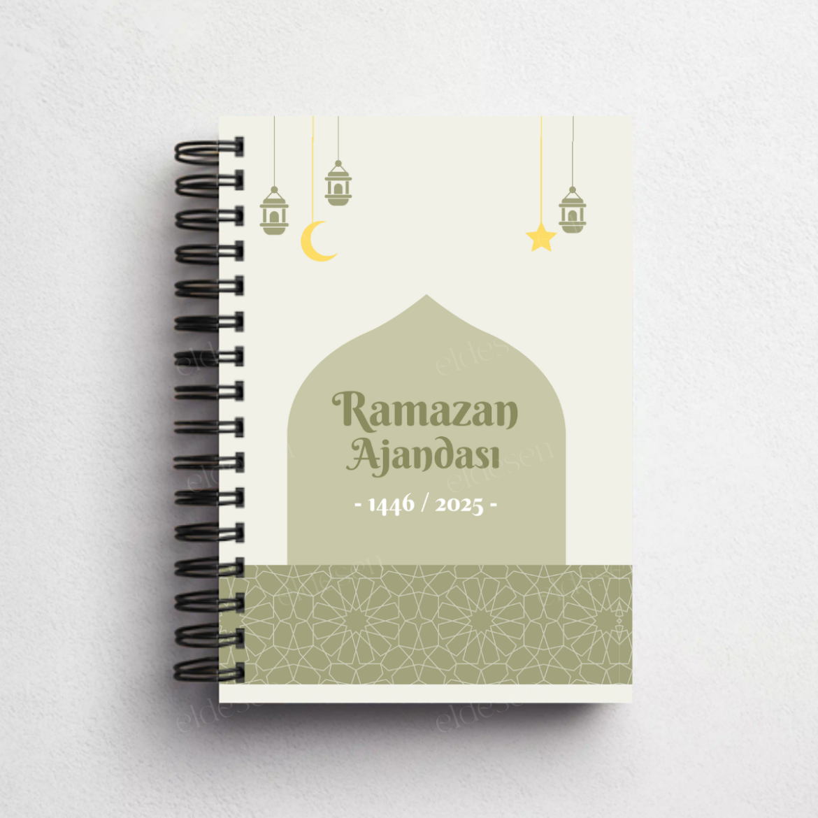 Yeşil Desenli Ramazan Ajandası, Oruç, Hatim, Teravih, Günlük ve Aylık Planlayıcı resmi