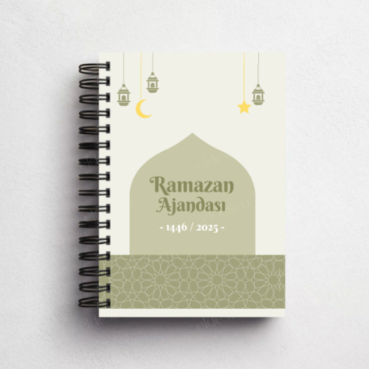 Yeşil Desenli Ramazan Ajandası, Oruç, Hatim, Teravih, Günlük ve Aylık Planlayıcı resmi