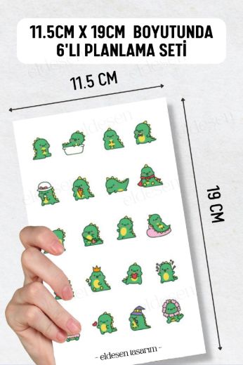 Yeşil Hayvan 6'lı Sticker Seti resmi