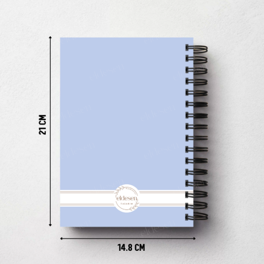 Mavi Ebru Ramazan Ajandası, Oruç, Hatim, Teravih, Günlük ve Aylık Planlayıcı resmi