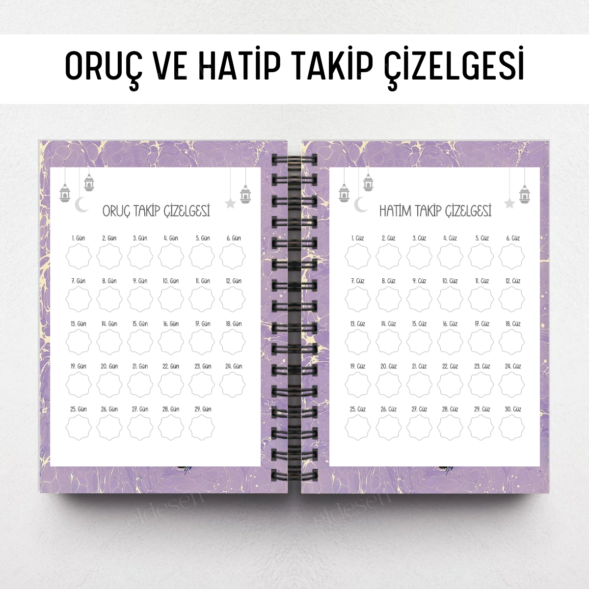 Mor Ebru Ramazan Ajandası, Oruç, Hatim, Teravih, Günlük ve Aylık Planlayıcı resmi