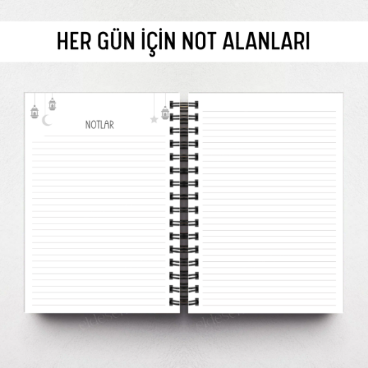 Pembe Ebru Ramazan Ajandası, Oruç, Hatim, Teravih, Günlük ve Aylık Planlayıcı resmi