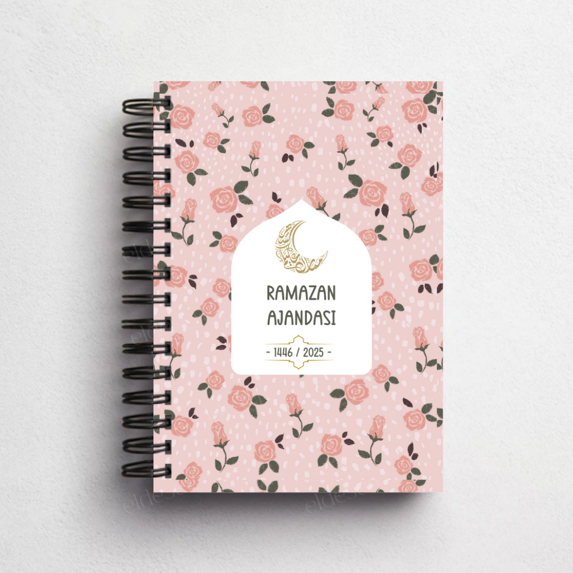 Pembe Çiçekli Ramazan Ajandası, Oruç, Hatim, Teravih, Günlük ve Aylık Planlayıcı resmi