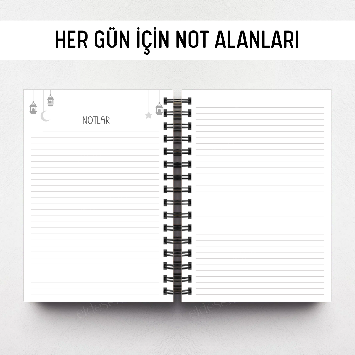 Pembe Çiçekli Ramazan Ajandası, Oruç, Hatim, Teravih, Günlük ve Aylık Planlayıcı resmi