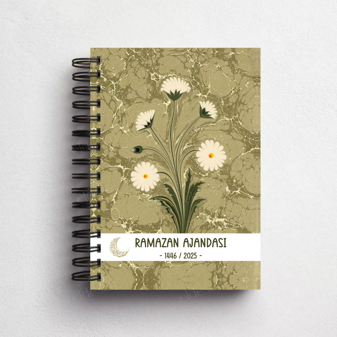 Yeşil Ebru Ramazan Ajandası, Oruç, Hatim, Teravih, Günlük ve Aylık Planlayıcı resmi