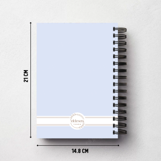 Mavi Çiçekli Ramazan Ajandası, Oruç, Hatim, Teravih, Günlük ve Aylık Planlayıcı resmi