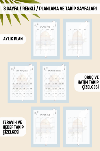 Mescid-i Aksa Ramazan Ajandası, Oruç, Hatim, Teravih, Günlük ve Aylık Planlayıcı resmi