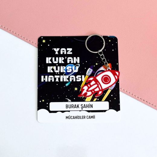 Roketli Anahtarlık İsme Özel Yaz Kur'an Kursu Hediyesi resmi