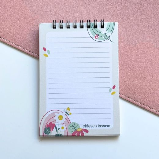 Çiçekli Defter İsme Özel Yaz Kur'an Kursu Hediyesi resmi