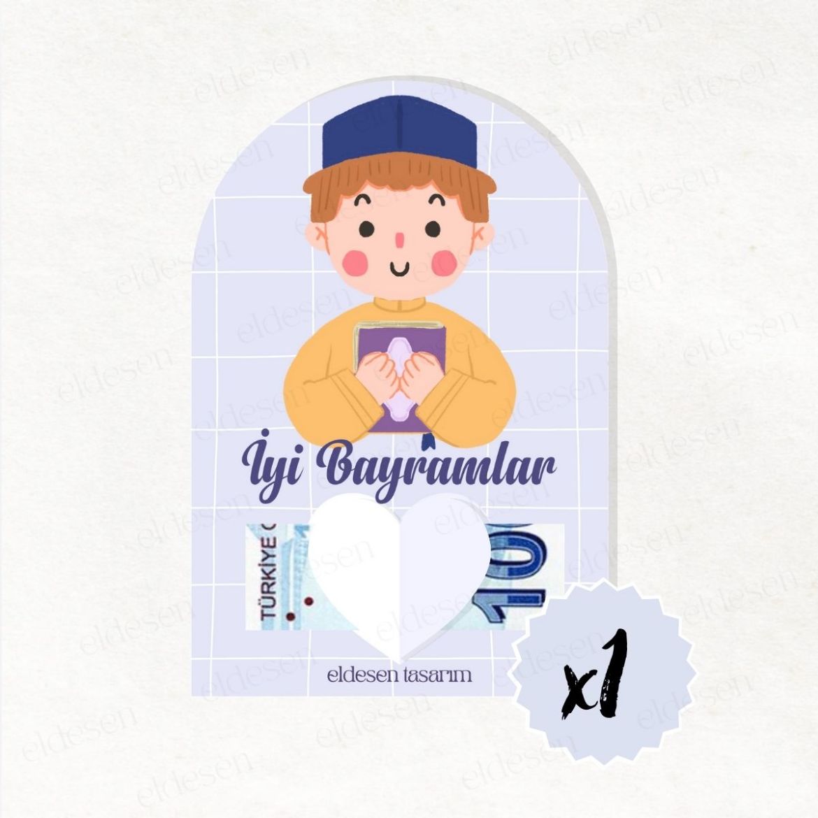 1 Adet Bayram Tebrik ve Harçlık Kartı resmi