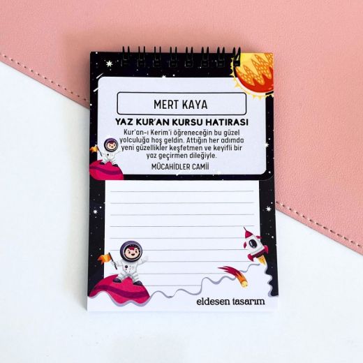 Astronot Defter İsme Özel Yaz Kur'an Kursu Hediyesi resmi