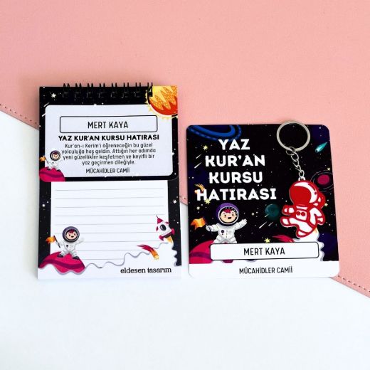 Astronotlu İsme Özel 2'li Set Yaz Kur'an Kursu Hediyesi resmi