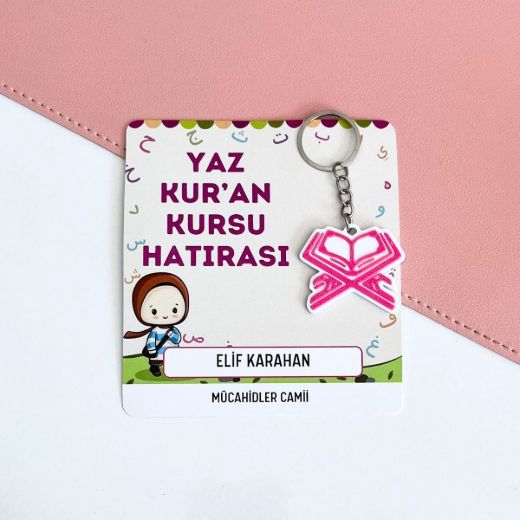 Elifba’lı Kız Çocuklu İsme Özel 2'li Set Yaz Kur'an Kursu Hediyesi resmi