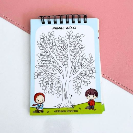 Elifba’lı Kız Çocuklu Defter İsme Özel Yaz Kur'an Kursu Hediyesi - kopyala resmi