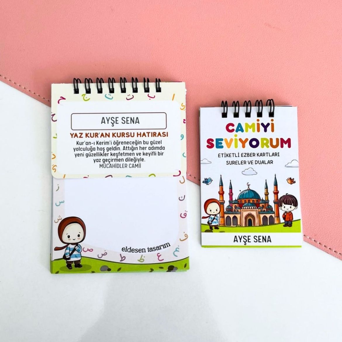 Elifba'lı Kız Çocuklu Defter ve  Ezber Kartı resmi