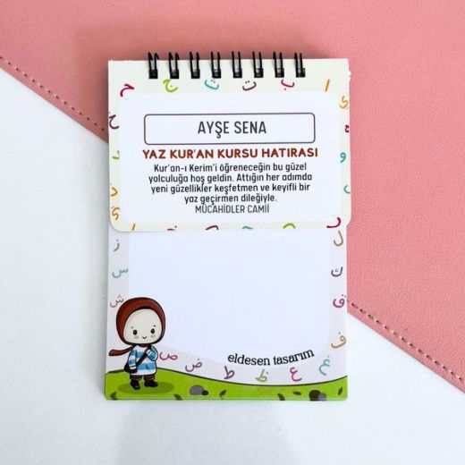 Elifba'lı Kız Çocuklu Defter ve  Ezber Kartı resmi