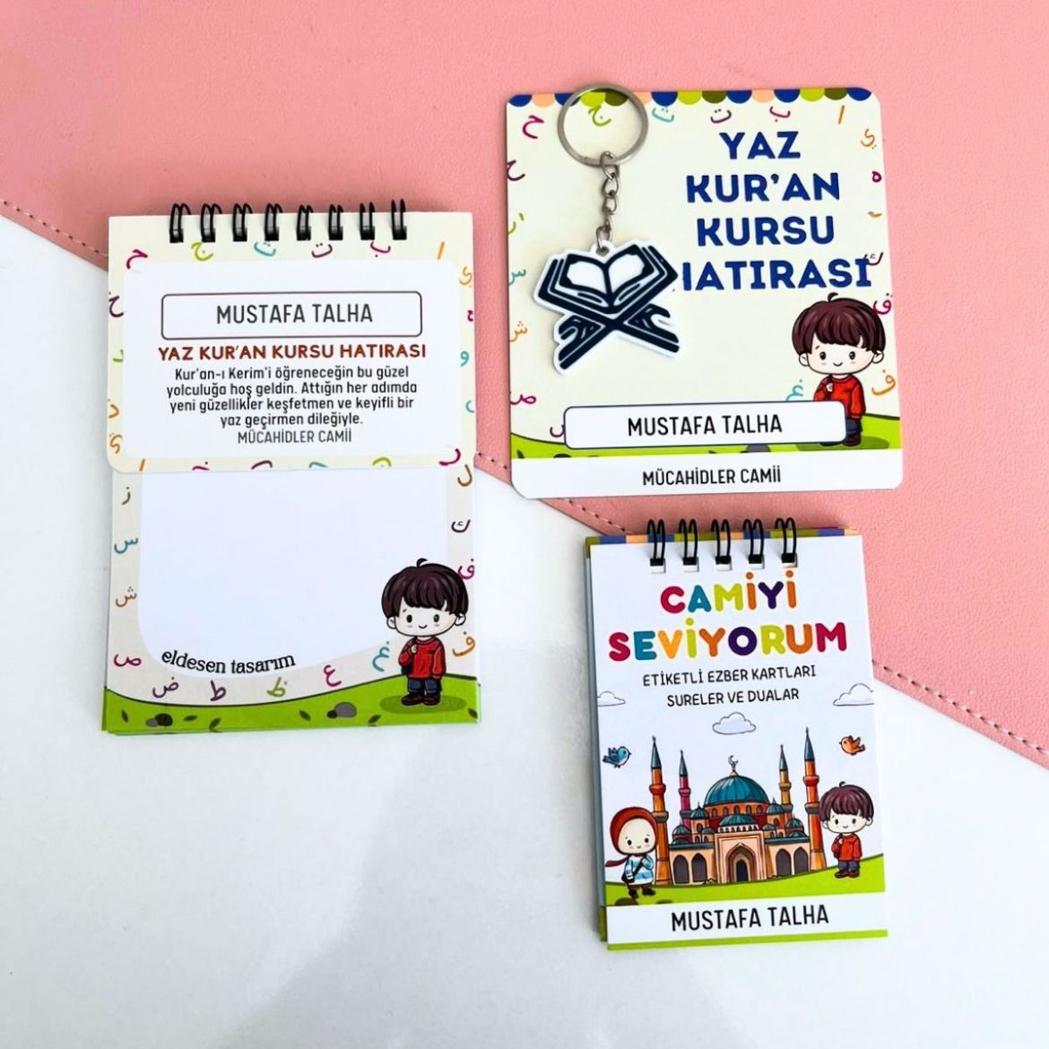 Elifba'lı Erkek Çocuklu Defter, Ezber Kartı ve Anahtarlık resmi