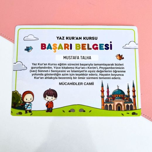 Elifba'lı Kız Çocuklu 5'li Yaz Kur'an Kursu Seti resmi