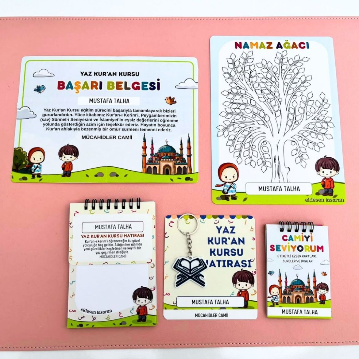 Elifba'lı Erkek Çocuklu 5'li Yaz Kur'an Kursu Seti resmi