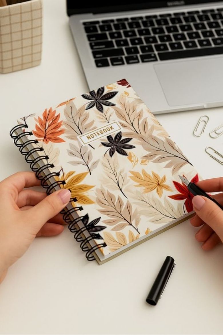 Yapraklı Kalın Kapaklı A5 Defter resmi