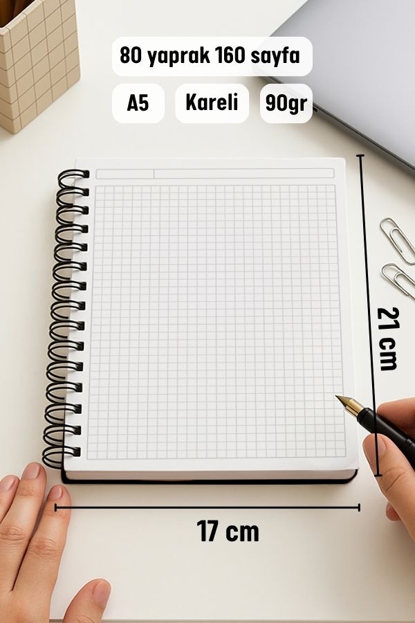 Yapraklı Kalın Kapaklı A5 Defter resmi
