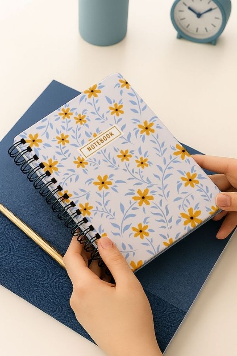 Sarı Papatyalı Kalın Kapaklı A5 Defter resmi