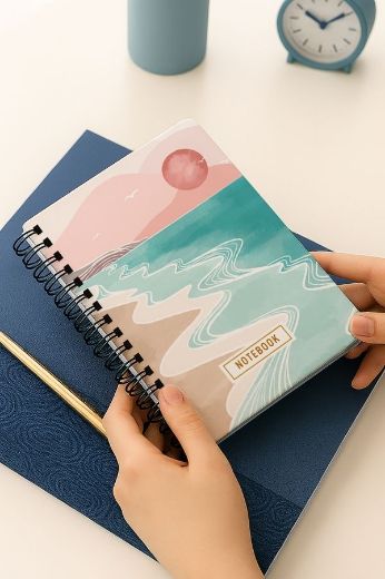 Pembe Boho Kalın Kapaklı A5 Defter resmi