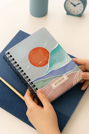 Turuncu Boho Kalın Kapaklı A5 Defter resmi