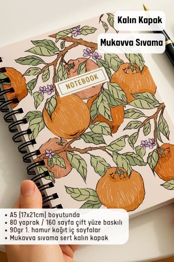 Portakal Kalın Kapaklı A5 Defter resmi